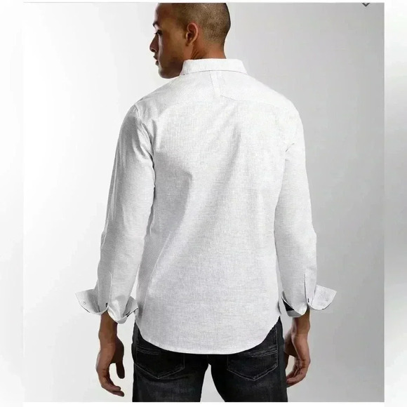 J.B. Holt Striped Standard Stretch Long Sleeve Button Up Shirt-White/Black- SZ-S - Picture 3 of 11